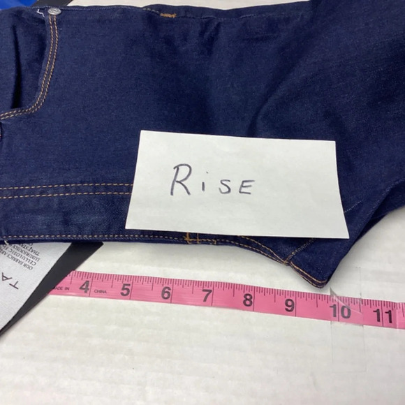 TAHARI jeans womens SZ 10 Jamie style roll cuff skinny dark navy denim legs de… - Picture 12 of 12